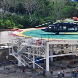 Helipad with a counterbalanced staircase for access.