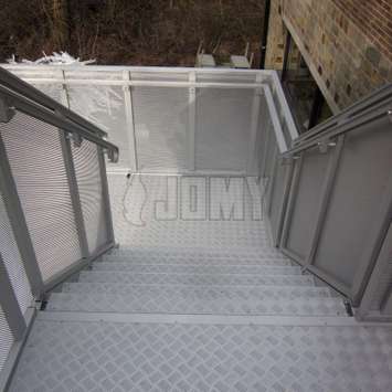 Custom stair guardrails.