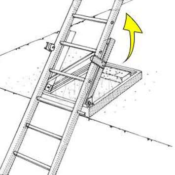 Echelle en plein basculement.
