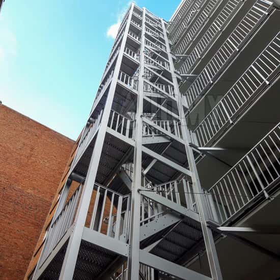 emergency stairs to evacuate block of flats
