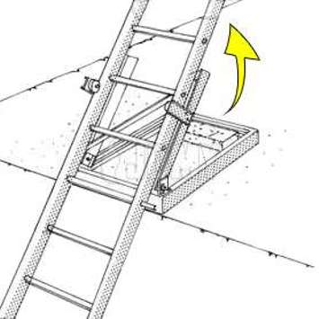Escalera deslizable para techos de JOMY inclinada hacia abajo