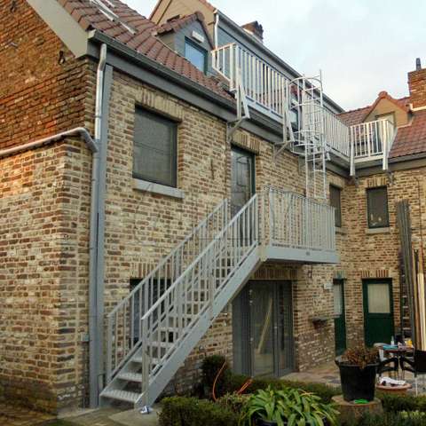 Fire escape stairs for a private house.