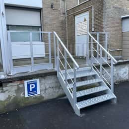 Staircase for public buildings.