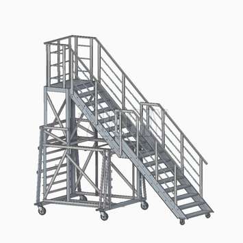 Work platform on wheels with height adjustability and a useful width of 1200 mm (3'11